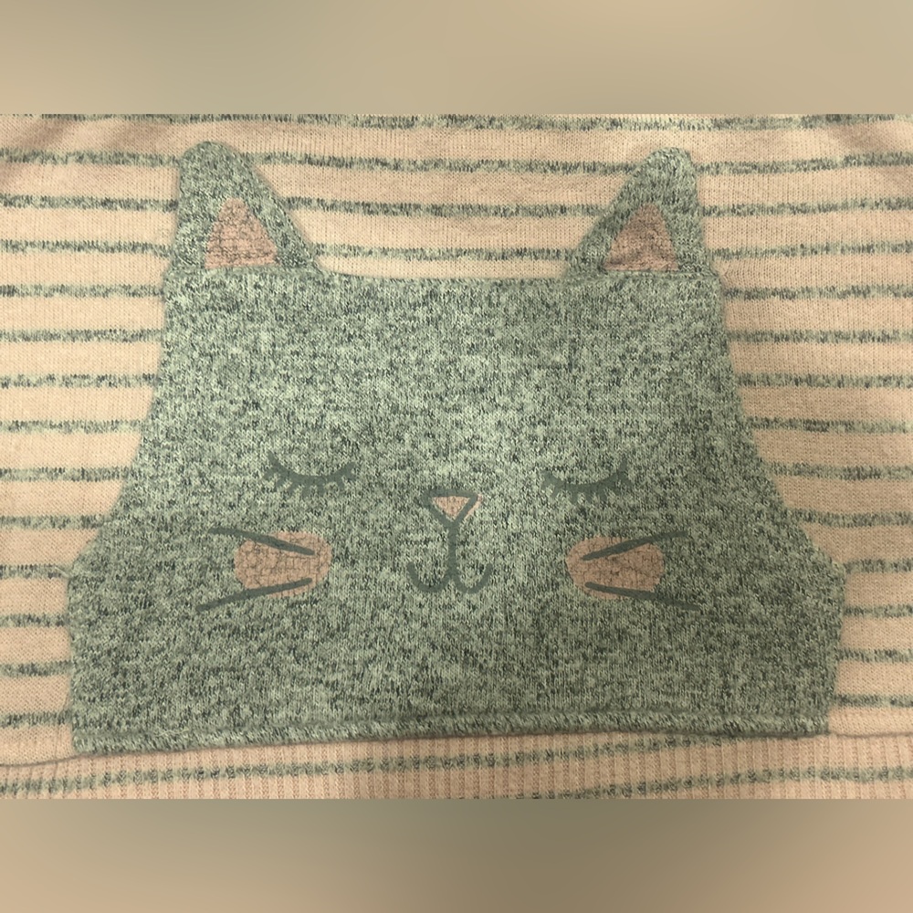 Rumi + Ryder Pink and Gray Striped Cat Hoodie - Picture 4 of 8